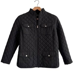 Lauren Ralph Lauren Black Quilted Zip Up Coat